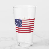 Patriotische Glastasse mit Flagge von Washington D Glas (Rückseite)