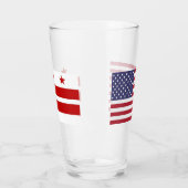 Patriotische Glastasse mit Flagge von Washington D Glas (Links)