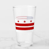 Patriotische Glastasse mit Flagge von Washington D Glas (Vorderseite)