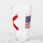 Patriotische Glastasse mit Florida-Flagge Glas (Links)