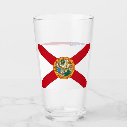 Patriotische Glastasse mit Florida-Flagge Glas (Vorderseite)