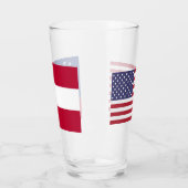 Patriotische Glastasse mit georgischer Flagge Glas (Links)