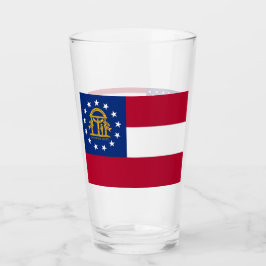 Patriotische Glastasse mit georgischer Flagge Glas