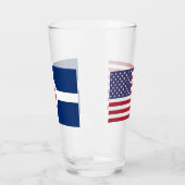 Patriotische Glastasse mit Indianapolis-Flagge Glas (Links)