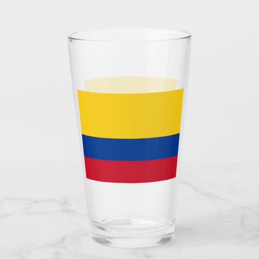 Patriotische Glastasse mit kolumbianischer Flagge Glas (Rückseite)