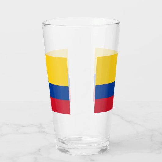 Patriotische Glastasse mit kolumbianischer Flagge Glas (Rechts)