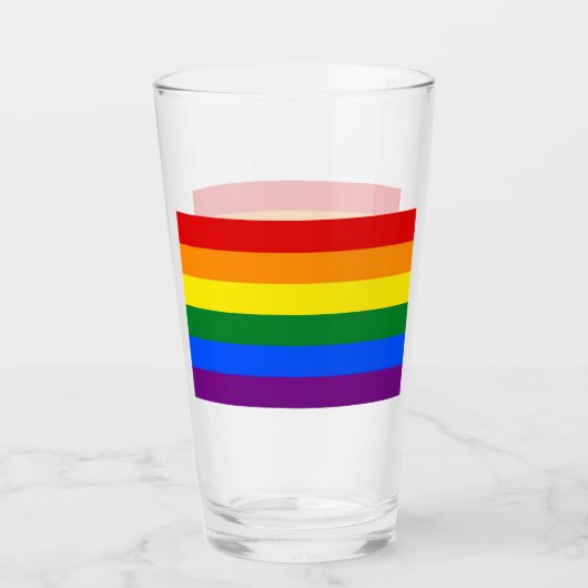 Patriotische Glastasse mit LGBT-Flagge Glas (Vorderseite)