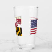 Patriotische Glastasse mit Maryland-Fahne Glas (Links)