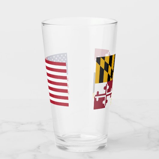 Patriotische Glastasse mit Maryland-Fahne Glas (Rechts)