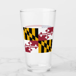 Patriotische Glastasse mit Maryland-Fahne Glas