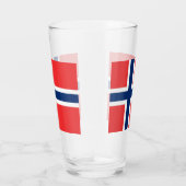 Patriotische Glastasse mit norwegischer Flagge Glas (Rechts)
