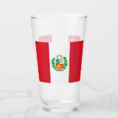 Patriotische Glastasse mit Peru-Flagge Glas (Rückseite)