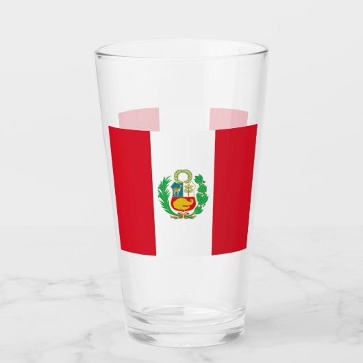 Patriotische Glastasse mit Peru-Flagge Glas (Vorderseite)