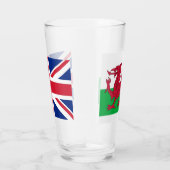 Patriotische Glastasse mit Wales-Flagge Glas (Rechts)
