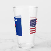Patriotische Glastasse mit Wisconsin-Fahne Glas (Links)