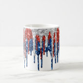 Patriotische Glitzer-Tropfen Kaffeetasse (Mittel)