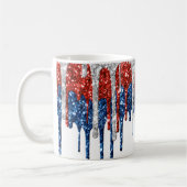 Patriotische Glitzer-Tropfen Kaffeetasse (Links)