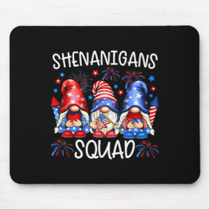 Patriotische Gnome 4. Juli Lustige Shenanigans Squ Mousepad