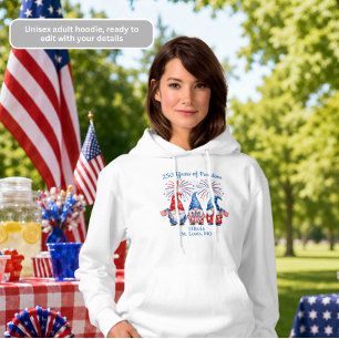 Patriotische Gnome Damen Hoodie zum 4. Juli