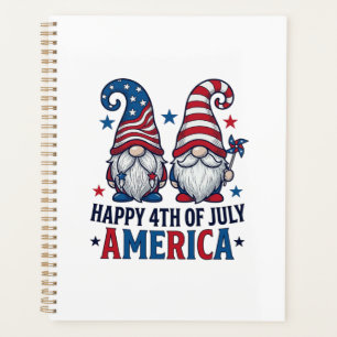 Patriotische Gnome Frohes 4. Juli Amerika Shirt_1 Planer