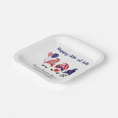Patriotische Gnomes Stars & Stripes 7-in-Square Pa Pappteller (Gewinkelt)