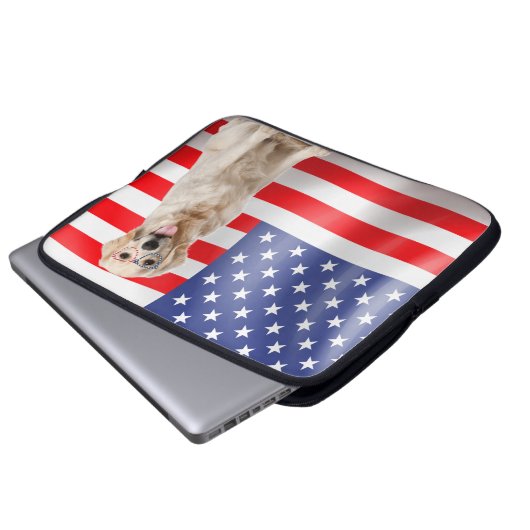 Patriotische Goldene Flagge Laptopschutzhülle (Vorne Knopf)