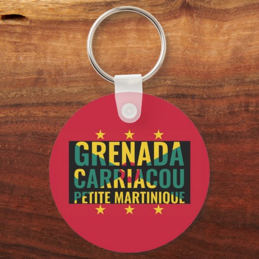 Patriotische Grenada-Flagge Schlüsselanhänger (Rückseite)