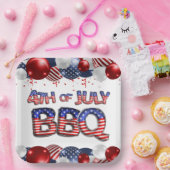 Patriotische GRILLEN 4. Juli Pappteller (Party)