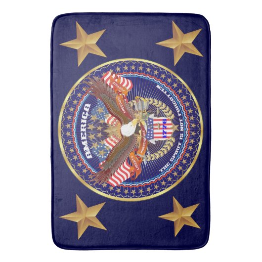 Patriotische große Bad-Matte 24" x 6" Badematte (Vorderseite Vertikal)