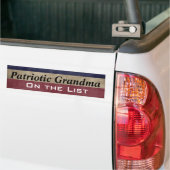 Patriotische Großmutter auf der Liste Autoaufkleber (Auf Lkw)