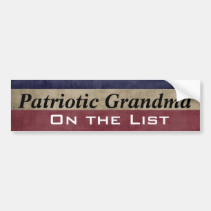 Patriotische Großmutter auf der Liste Autoaufkleber