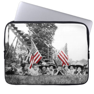 Patriotische Gruppe Frauen Amerikanische Flagge Ci Laptopschutzhülle