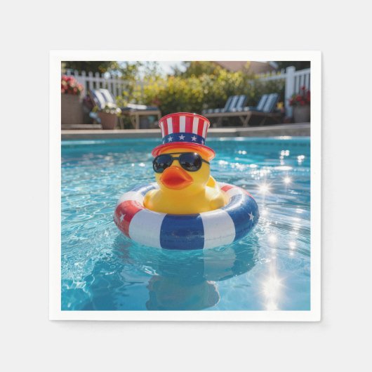 Patriotische Gummiente im Schwimmbad Serviette (Vorderseite)