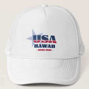 Patriotische Hawaii-Typografie-Trucker-Mütze Truckerkappe