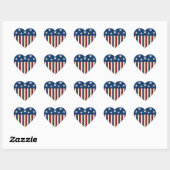 Patriotische Heart Stickers (Blatt)
