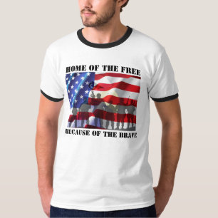 Patriotische Heimat der Freien wegen der Tapferen T-Shirt