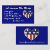 Patriotische Herz-Visitenkarten Visitenkarte (Vorne/Hinten)