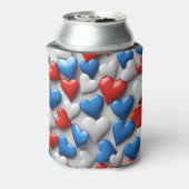 PATRIOTISCHE HERZEN IN ROT, WEISS UND BLAUEN AMERI DOSENKÜHLER (Kanne Rückseite)