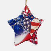 PATRIOTISCHE HERZEN STERNEXPLOSION 4. JULI KERAMIKORNAMENT (Rechts)