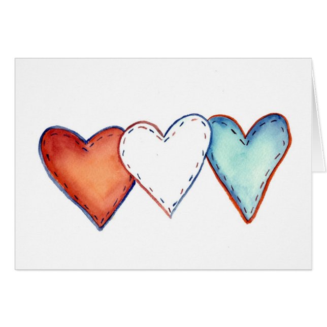 Patriotische Herzkarte (Vorderseite (Horizontal))