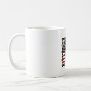 Patriotische Highland-Kuh Vintage-Flagge Grafik_1 Kaffeetasse