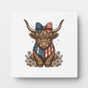 Patriotische Highland-Kuh Vintage Fotoplatte