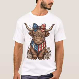 Patriotische Highland-Kuh Vintage T-Shirt