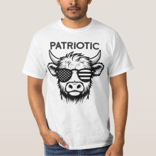 Patriotische Hochlandkuh, 4. Juli T-Shirt