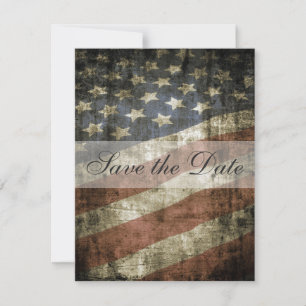 Patriotische Hochzeit der US-Flagge Save the Date