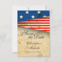 Patriotische Hochzeit der US-Flagge Save the Date