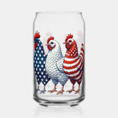 Patriotische Hühner Dosenglas (Rückseite)