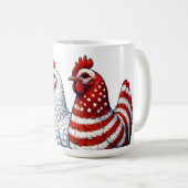 Patriotische Hühner Kaffeetasse (VorderseiteRechts)