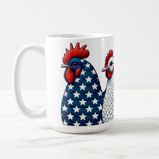 Patriotische Hühner Kaffeetasse (Links)