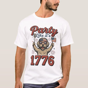 Patriotische Hund Party wie Es Ist 1776 Vintage-Sh T-Shirt